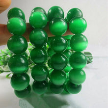 Charger l&#39;image dans la galerie, BRACELET BOULES DE PIERRE OPALE VERTE NATURELLE
