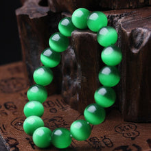 Charger l&#39;image dans la galerie, BRACELET BOULES DE PIERRE OPALE VERTE NATURELLE
